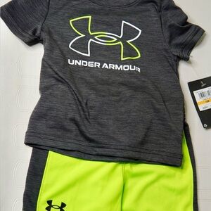 Under Armour Charcoal and Lime Kids' Outfit
